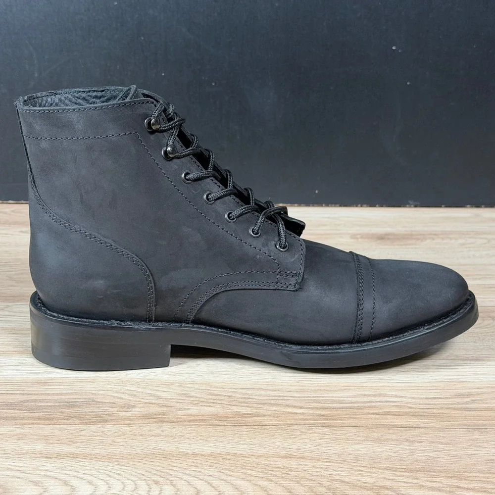 Thursday Boot Co Captain Boots Mens Size 10.5 Black Matte Nubuck Leather Cap Toe